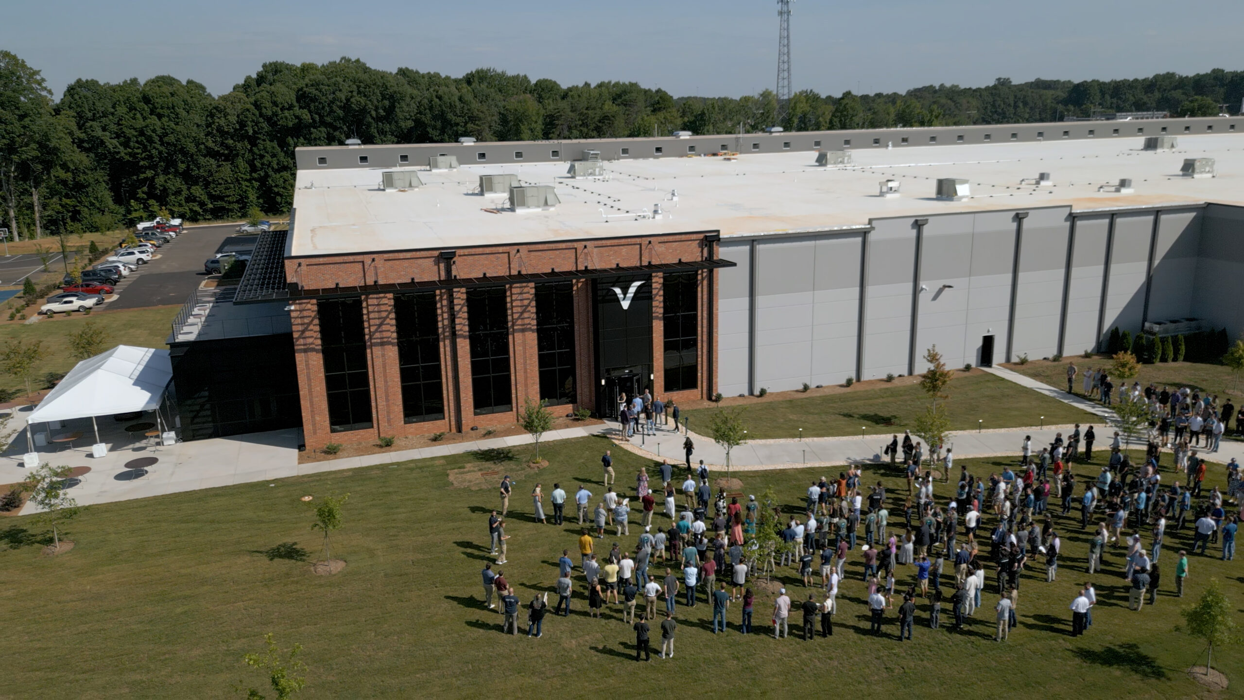 Aerial Ribbon Cutting for New Commercial Facility | Anthem Film Drone Video